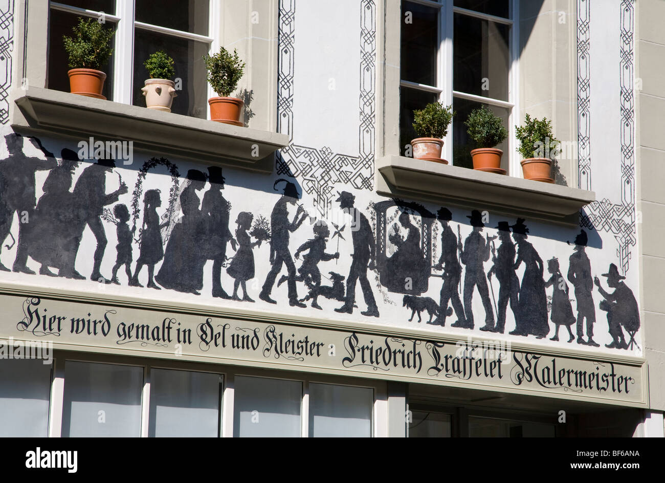 Fassade, Malerei Store, Wandmalerei, Altstadt, Bern, Bern, Schweiz Stockfoto