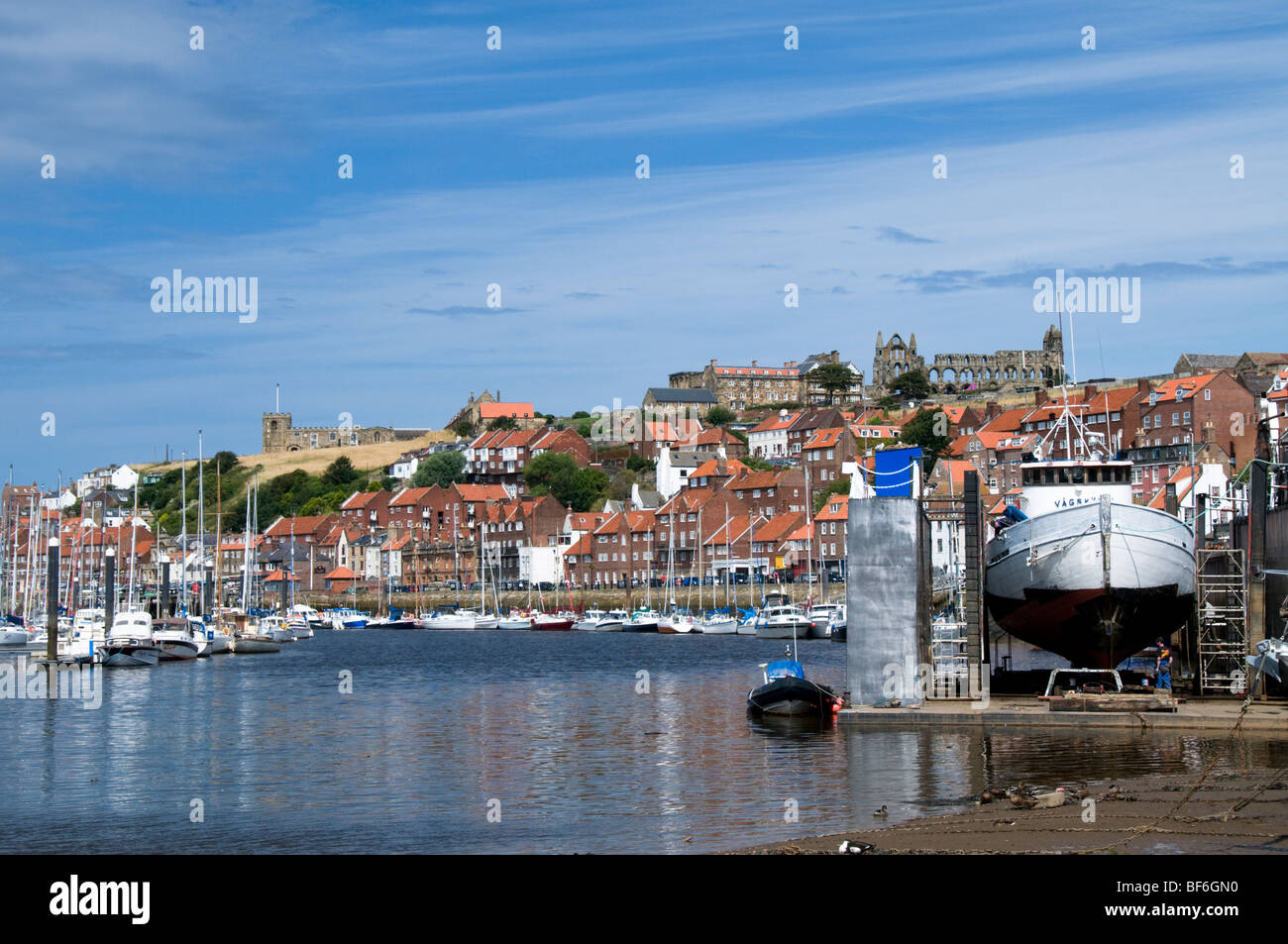 Whitby Harbour, North Yorkshire, UK Stockfoto