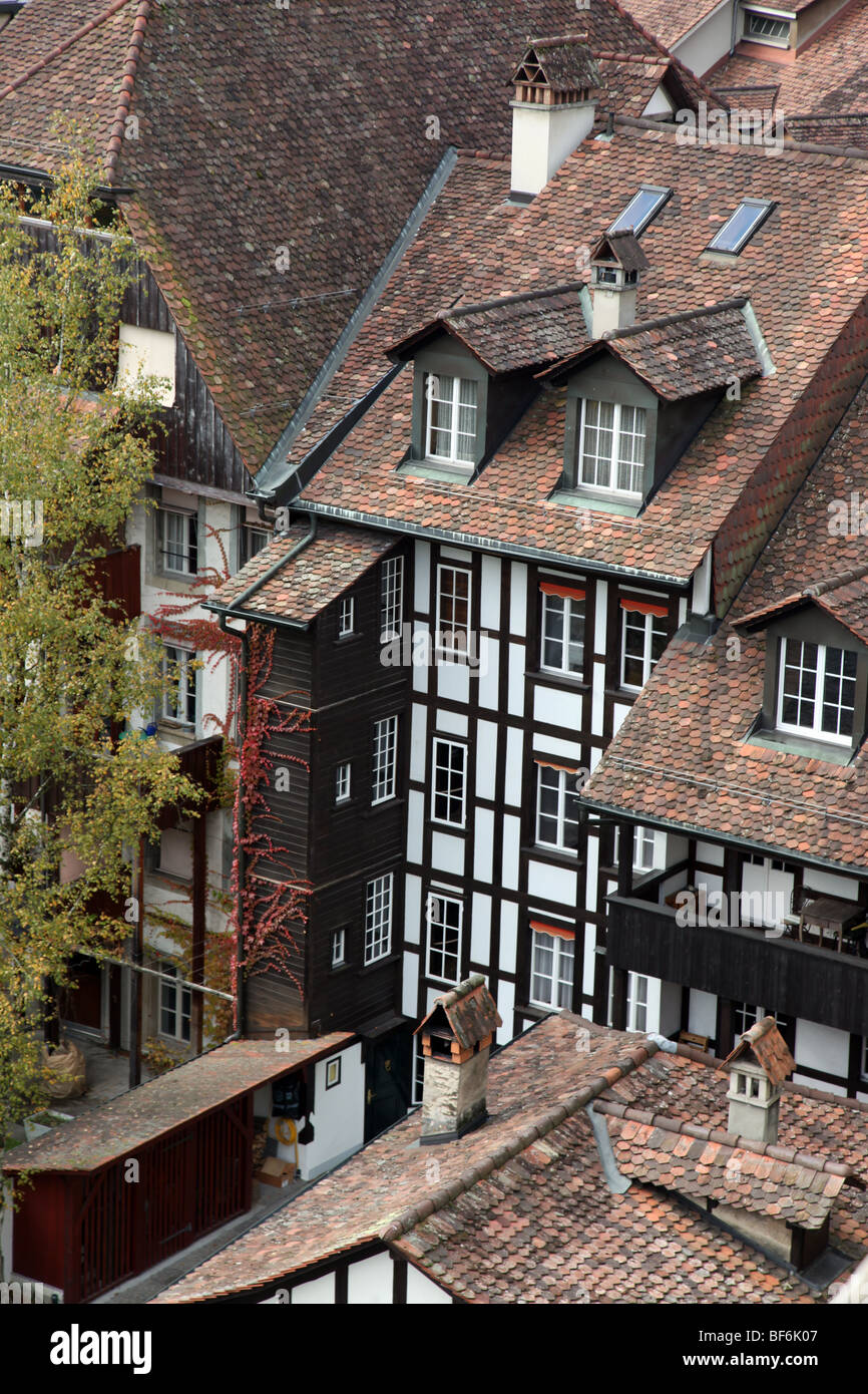 Bern, mittelalterlichen Häusern Stockfoto