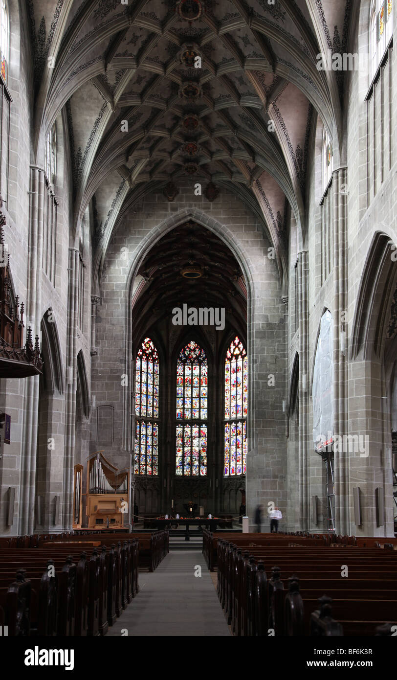 Berner Münster, gotische Kathedrale mit dem höchsten Kirchturm in der Schweiz Stockfoto