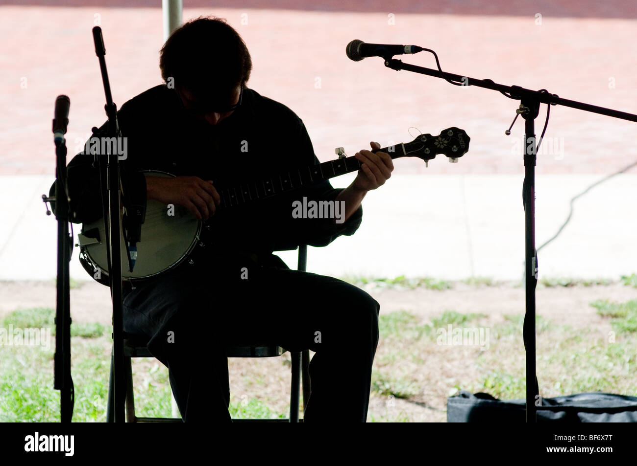 Appalachian Festival - Frostburg Landesuniversität Maryland Banjo Entscheidungsträger Stockfoto