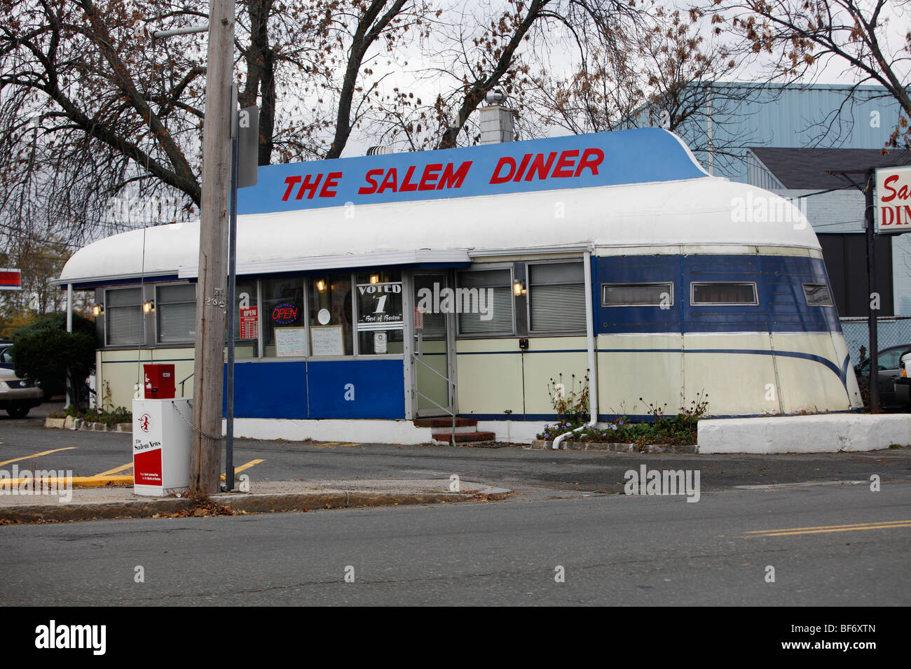 Klassische am Straßenrand American Diner, Salem, Massachusetts Stockfoto