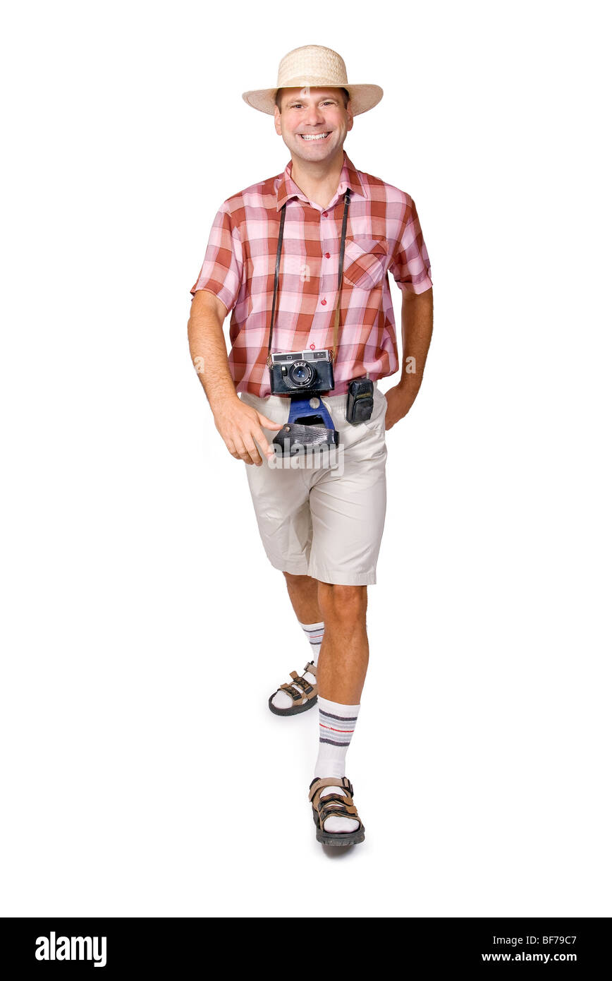 lächelnde Wanderer Stockfoto