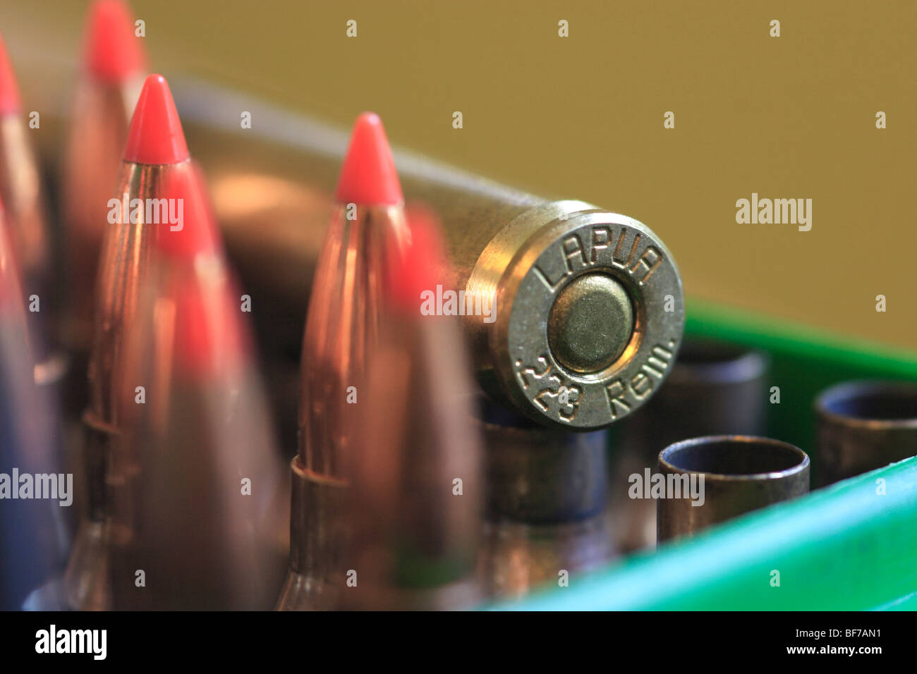 Munition.223 ballistische Spitze Stockfoto