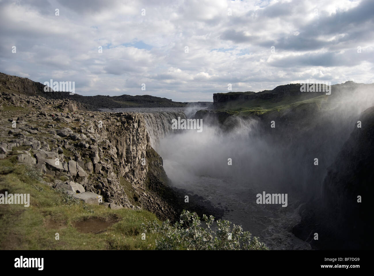 Wasserfall Dettifoss Nordosten Islands Jökulsárgljúfur Nationalpark Stockfoto