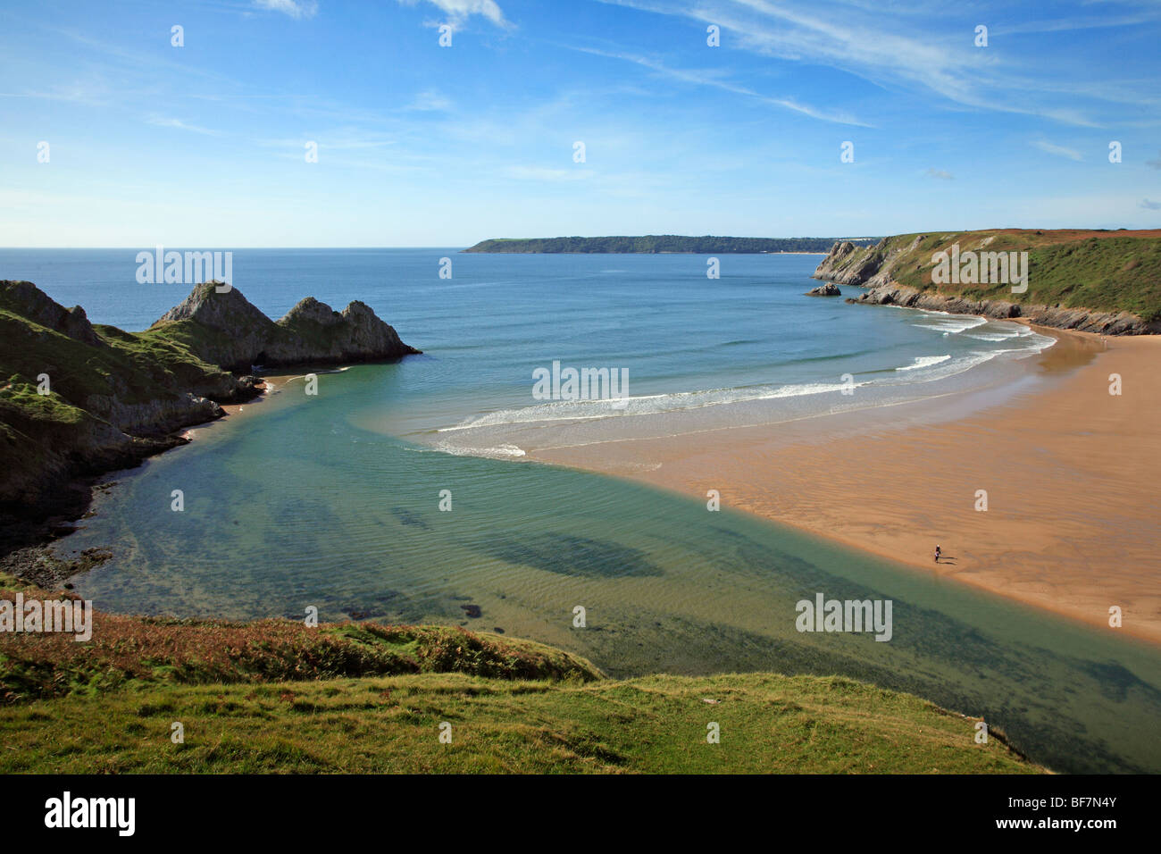 Drei Klippen Bucht, Gower, Wales, UK Stockfoto