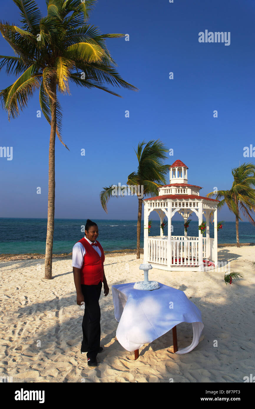 Vorbereitung auf die touristischen Ehe, Guardalavaca, Holguin, Kuba, Westindische Inseln Stockfoto