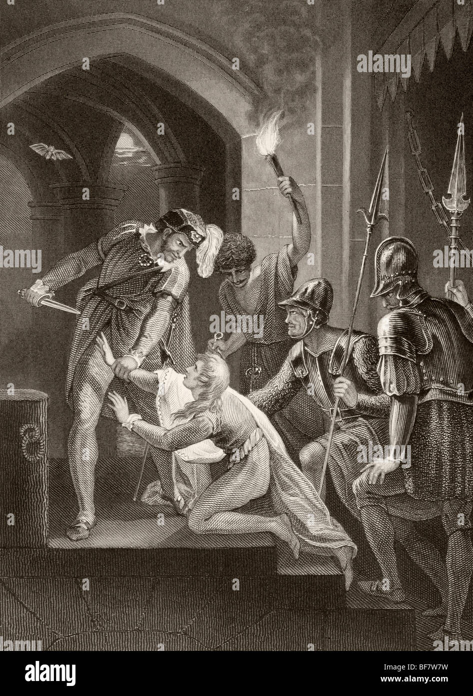 Der Tod des Prinzen Arthur, 1187, 1203, Herzog der Bretagne. Stockfoto
