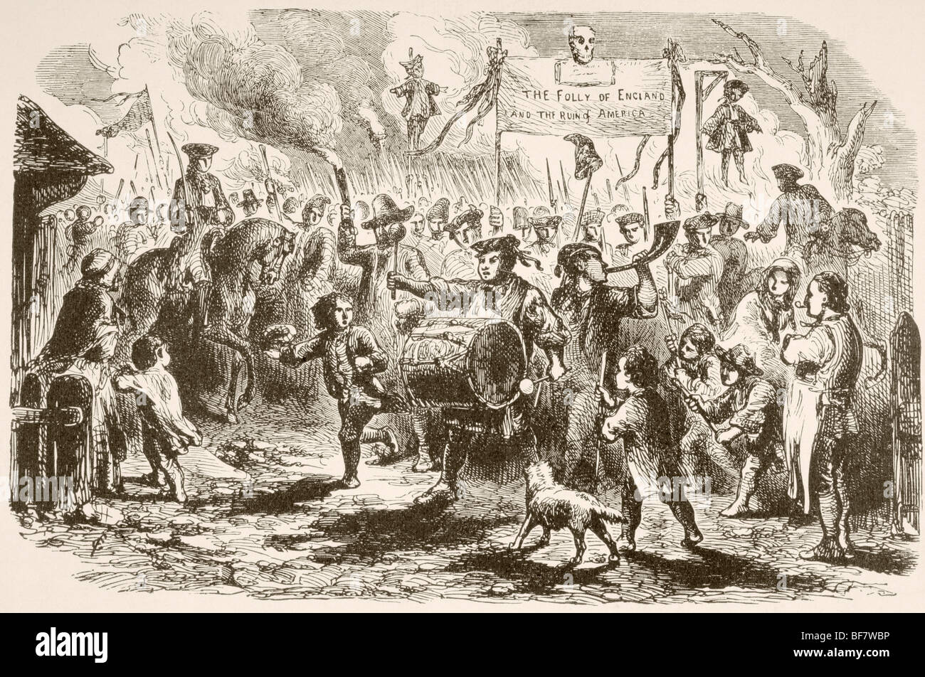 Das Stempelgesetz-Unruhen in New York, 1765 Stockfoto