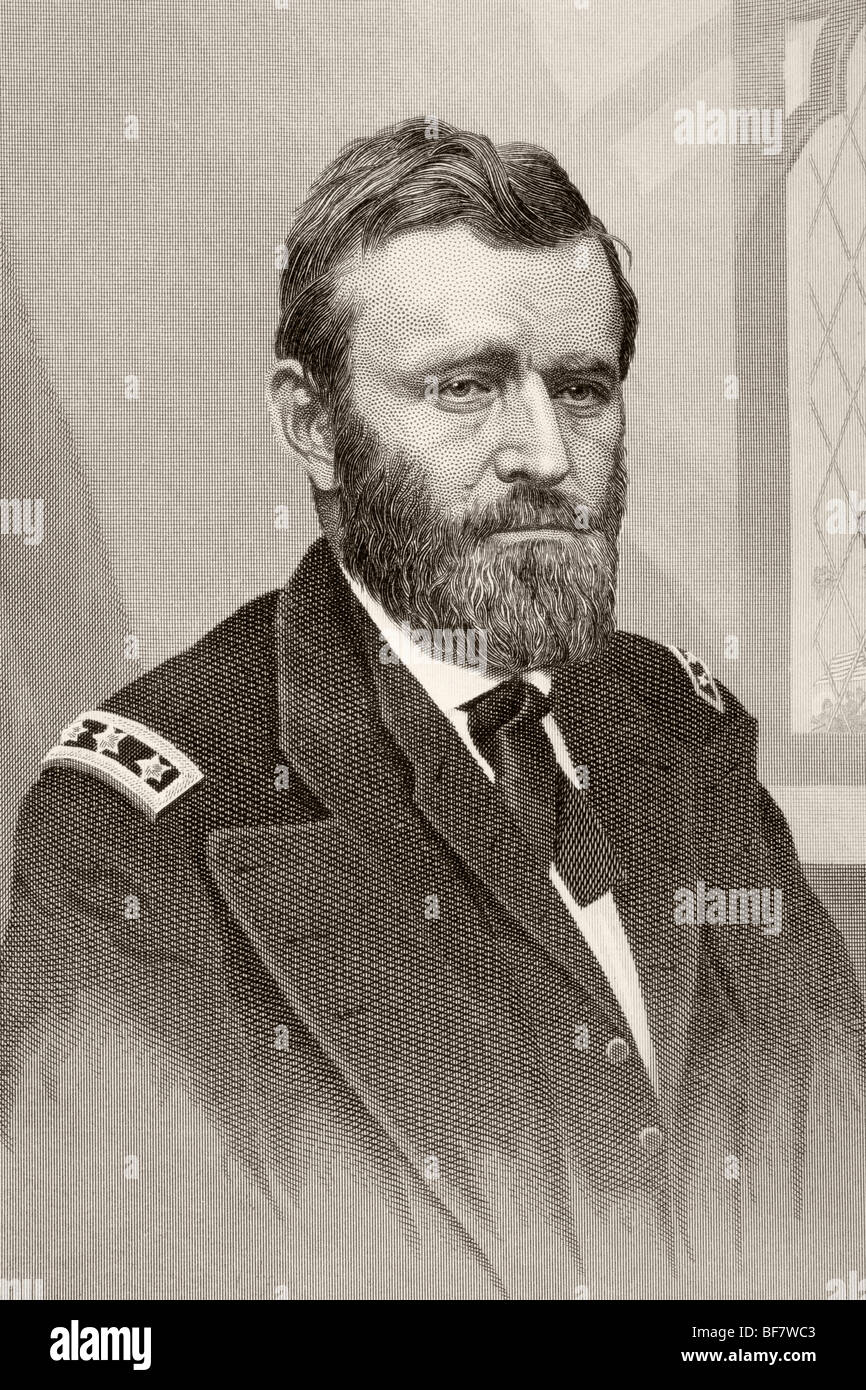 Ulysses S. Grant, 1822 bis 1885. Union General im amerikanischen Bürgerkrieg und 18. Präsident der Vereinigten Staaten von 1869 bis 1877. Stockfoto