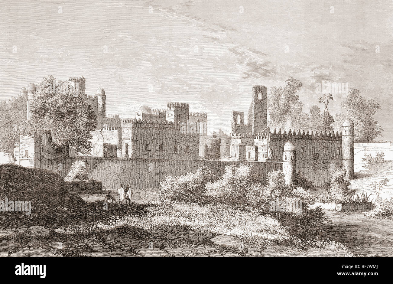 Gondar, Äthiopien. Fasilides Palast um 1880 Stockfoto
