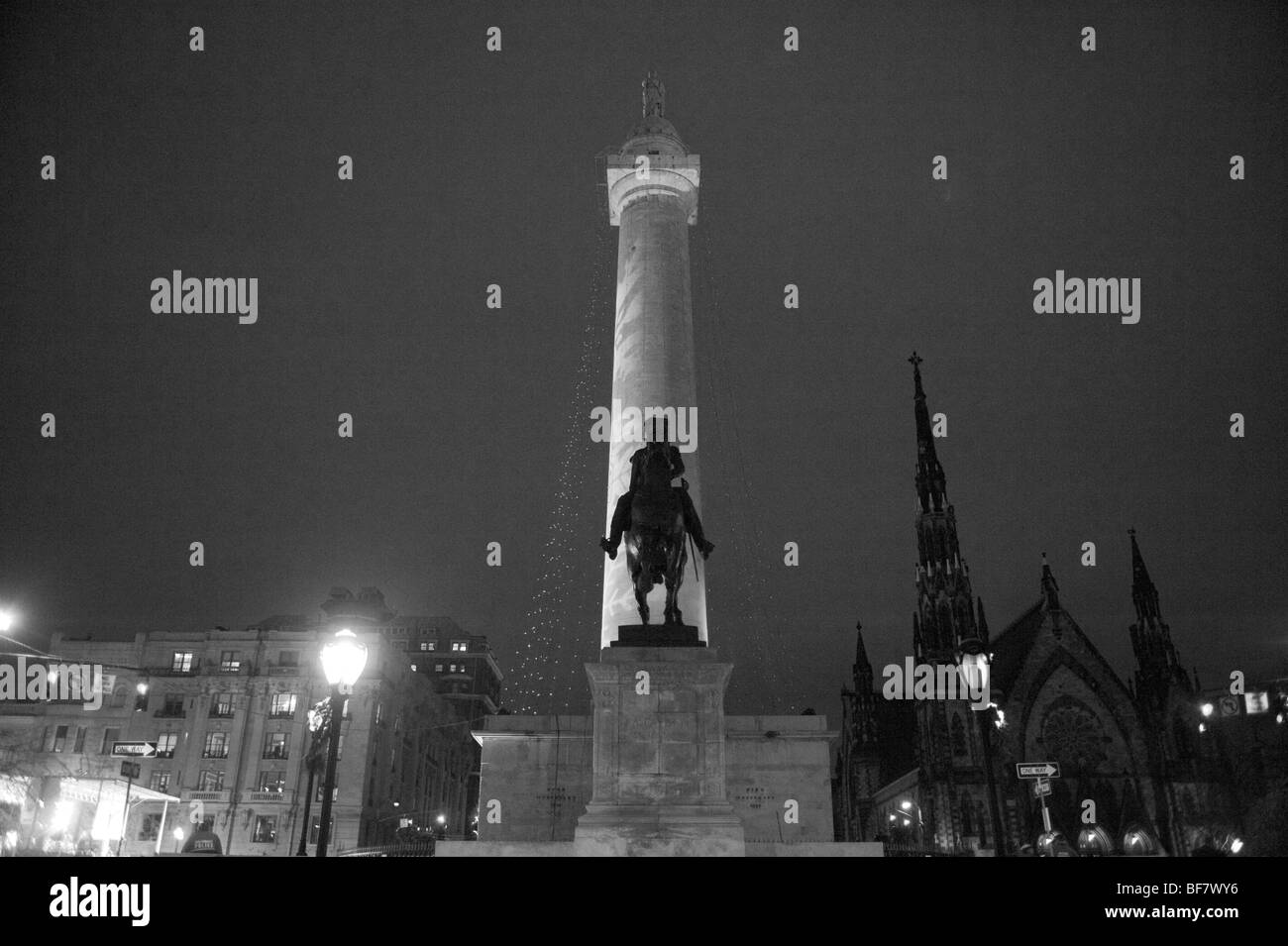 Skulptur in Baltimore, Washington Monument, Mt. Vernon Stockfoto