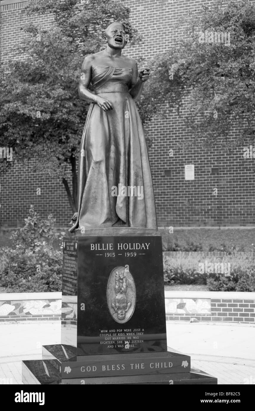 Skulptur in Baltimore Billie Hollday Penn Ave Stockfoto
