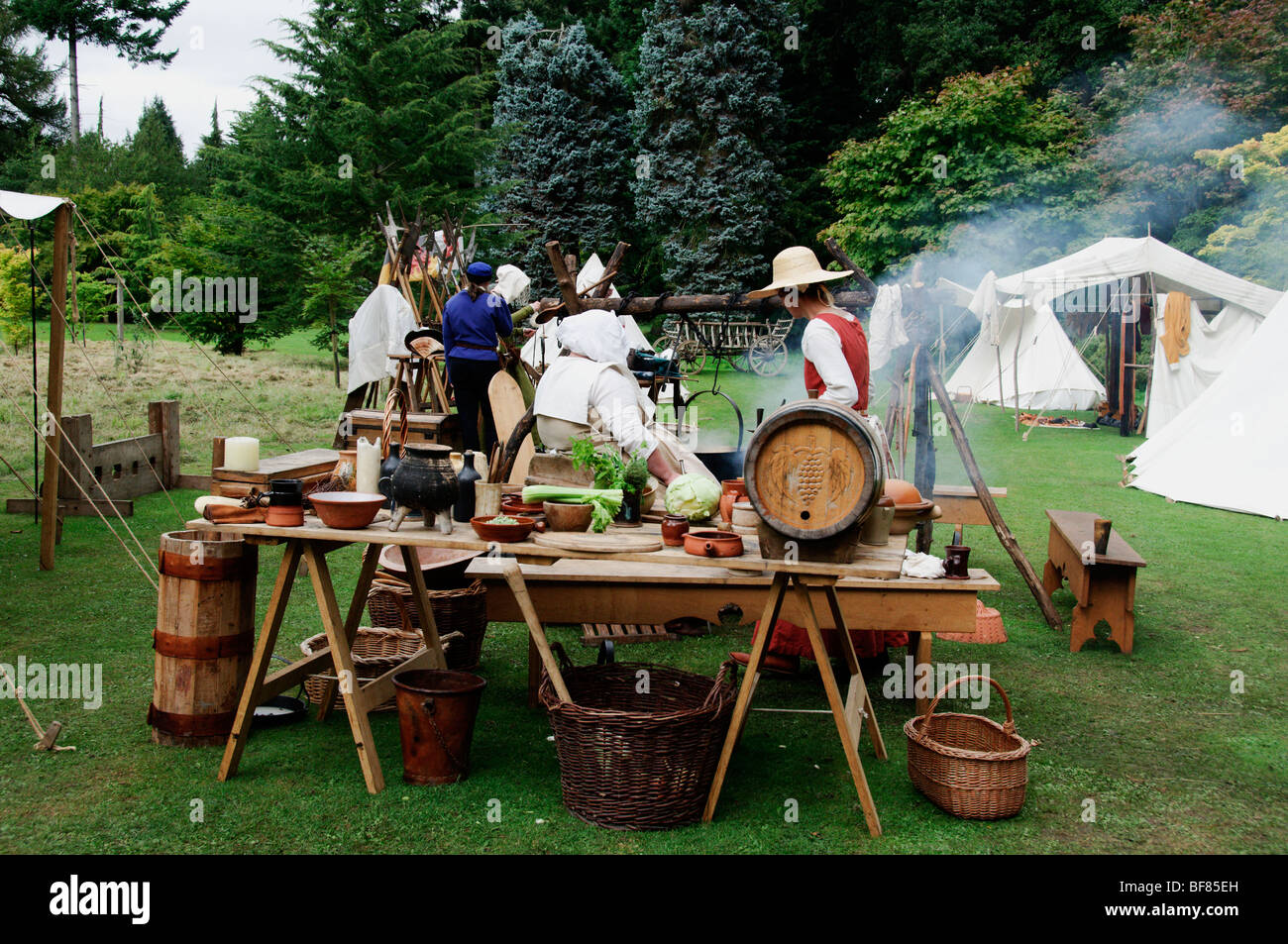 Ein mittelalterliches Lager in Thorp Perrow Stockfoto