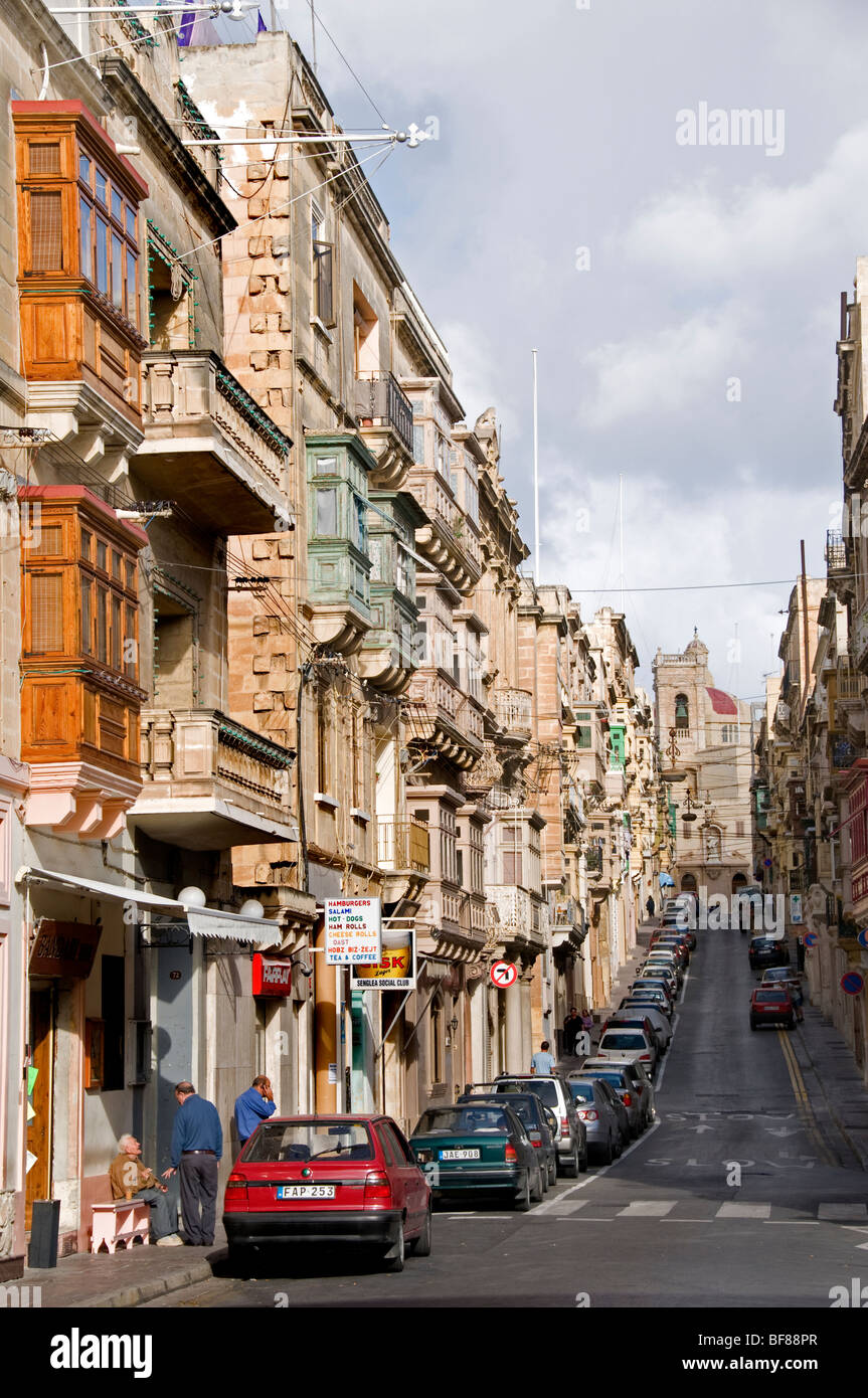 Malta befestigte Stadt Valletta historische Stadtzentrum Stockfoto