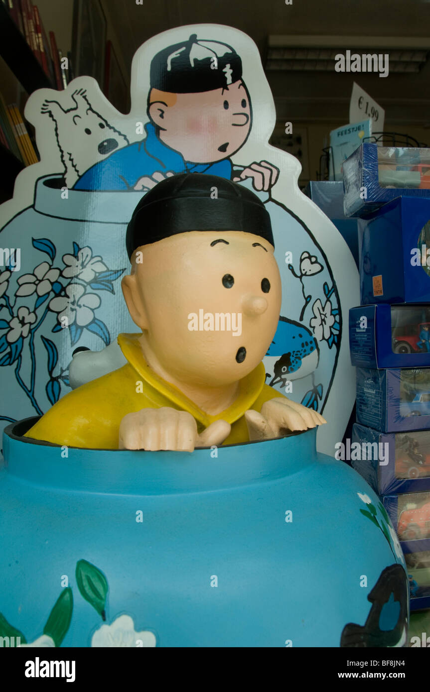 Kuifje Hergé Comic Strip Malerei Zeichnung Bobbie buchen Stockfoto