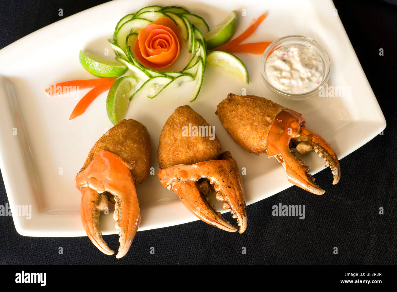 Crab Claw Vorspeise Platte - Hemingways Resort - Watamu, Kenia Stockfoto