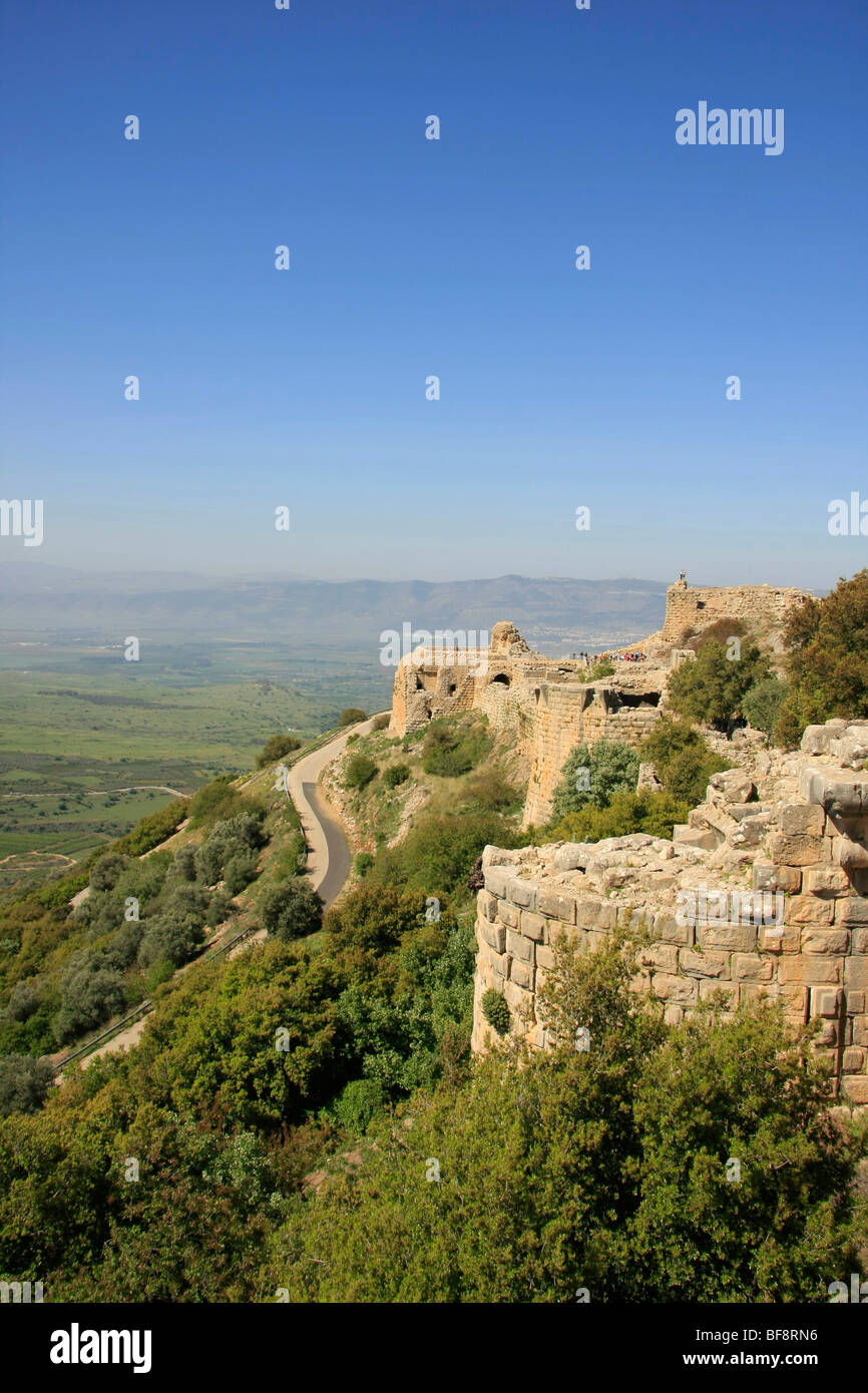 Golan-Höhen, Nimrod Festung an den Hängen des Berges Hermon, oberhalb der Quelle Banias, Overlking das Hula-Tal Stockfoto