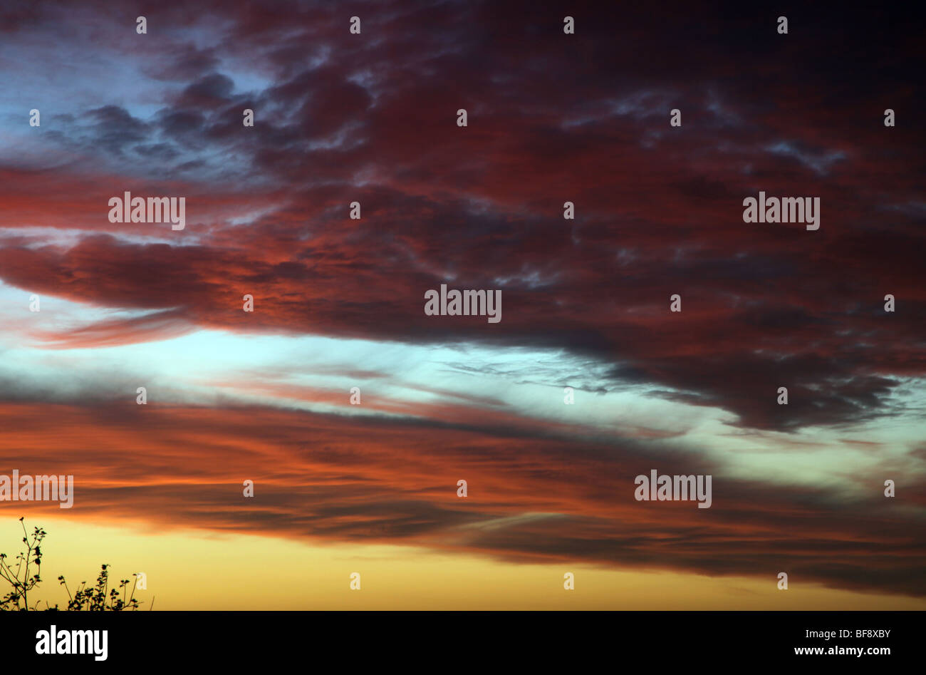 Dawn Himmel, Co. Monaghan, Irland Stockfoto