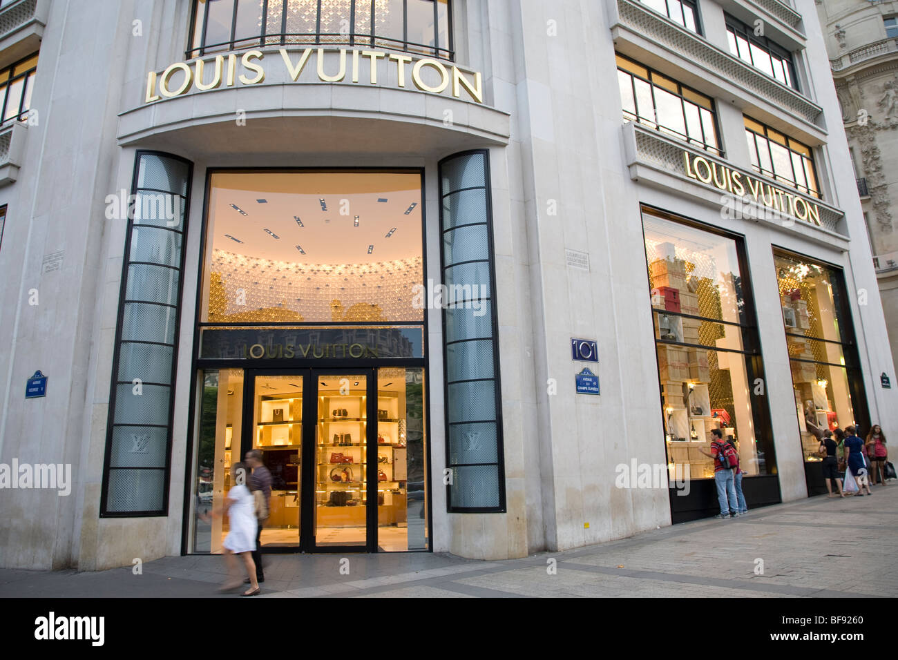 Louis Vuitton Shop, Champs Elysees, Paris, Frankreich Stockfoto