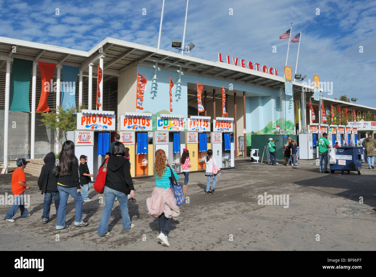 Die Vieh-Pavillon an der Fresno Fair Stockfoto