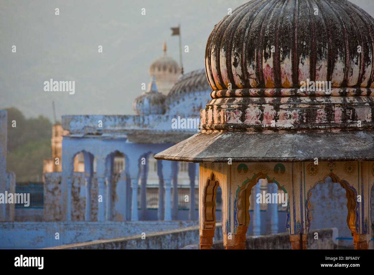 Ein altes Haveli in Pushkar in Rajasthan Indien Stockfoto