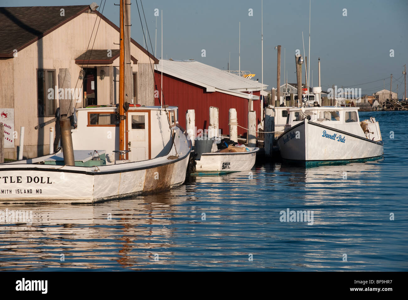 Waterfront, Smith Island Maryland Stockfoto