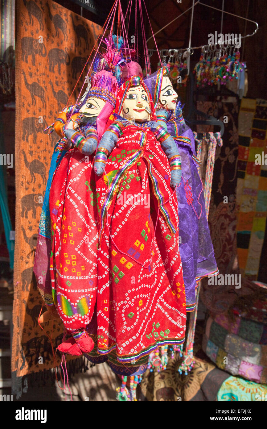 Souvenir-Marionette in Pushkar in Rajasthan Indien Stockfoto