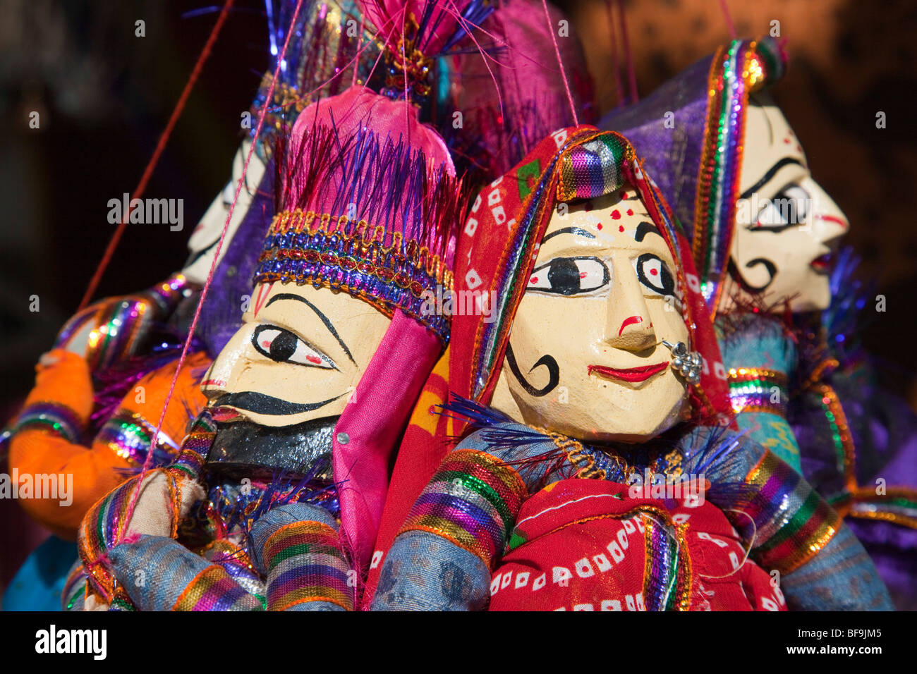 Souvenir-Marionette in Pushkar in Rajasthan Indien Stockfoto