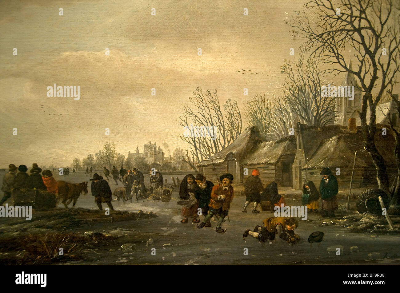 Salomon Gillisz Rombouts 1685 Winter Schnee Schlittschuhe Eiskunstlauf Museum Niederlande Stockfoto