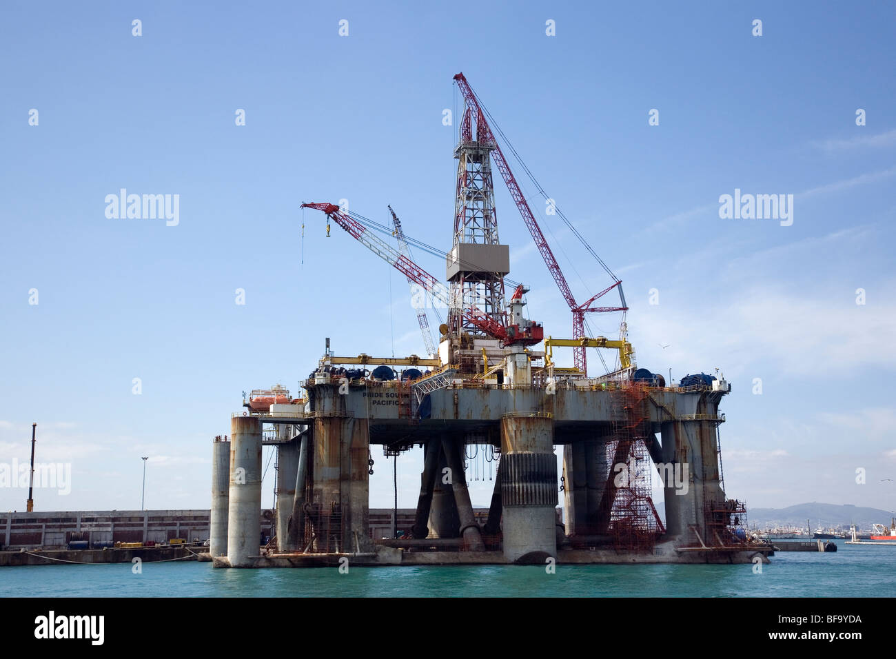 Oil Rig - stolz der Südpazifik Stockfoto