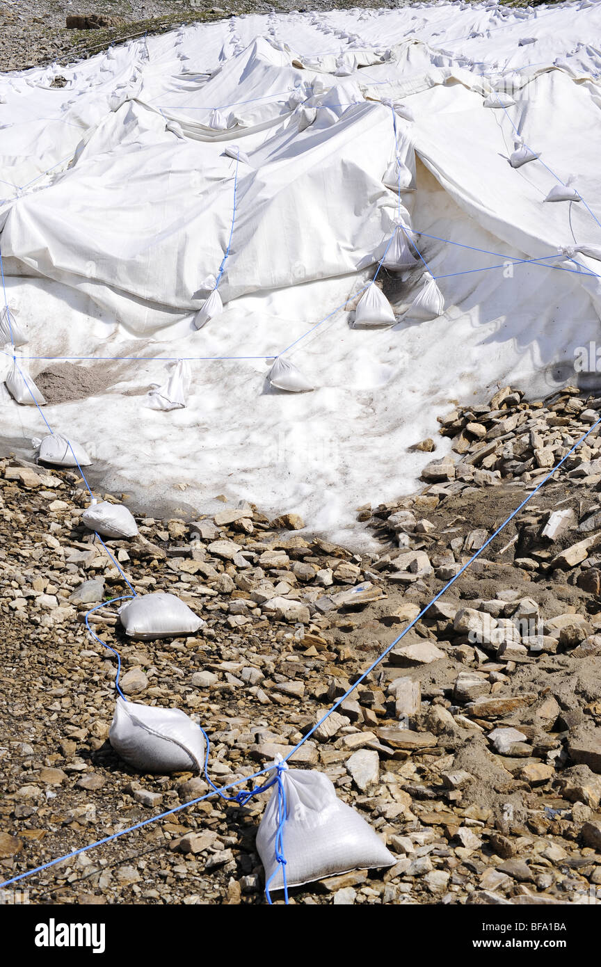 Gebiet Großglockner Hochalpenstraße, Gletscher bedeckt für Test, Österreich Stockfoto
