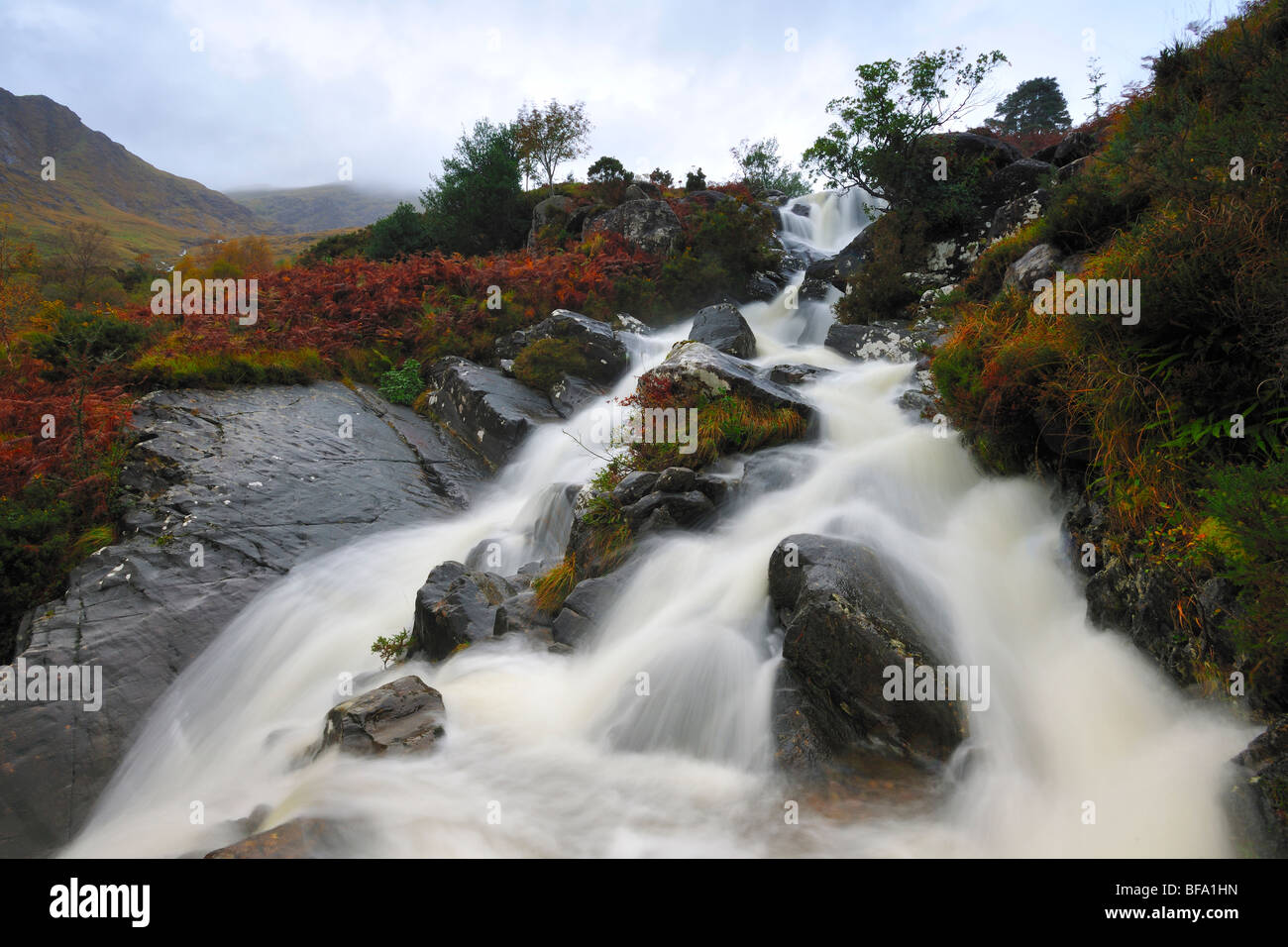Wasserfall in The Black Valley, Co.Kerry, Irland Stockfoto