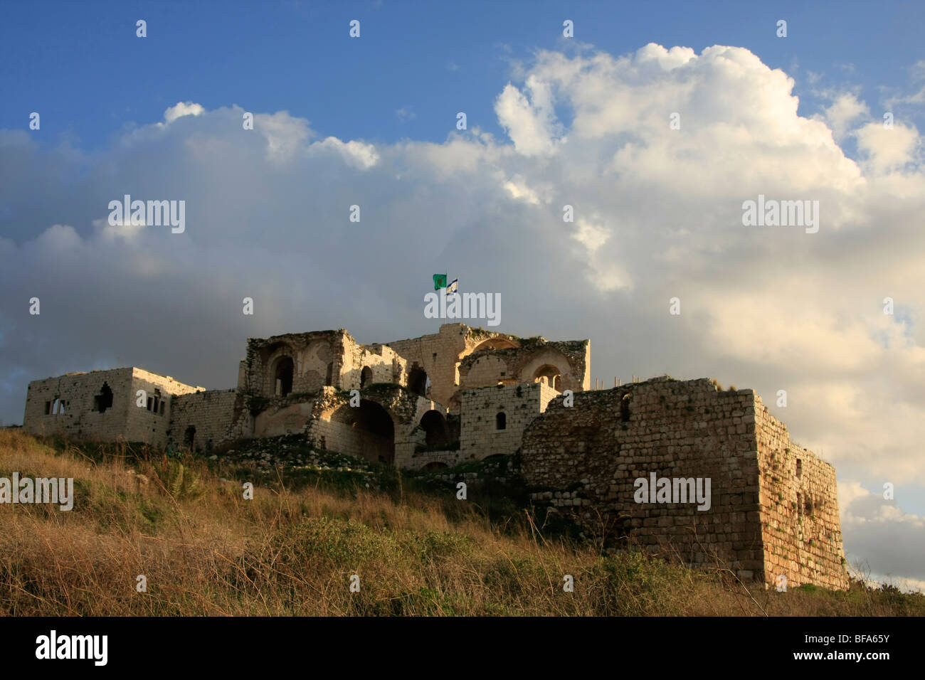 Israel, Sharon Region. Ruinen von Migdal Afek (Migdal Tzedek) im Mirabel National Park Stockfoto