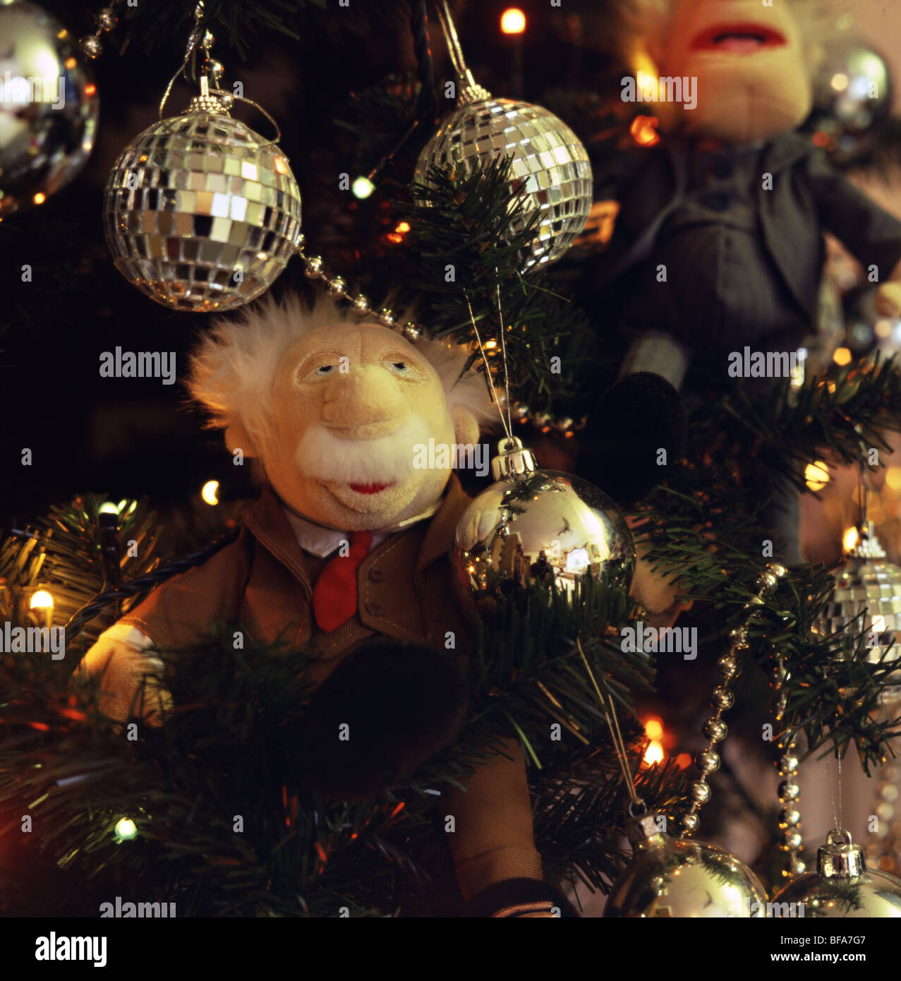Weihnachtsschmuck mit Borbels und muppets Stockfoto