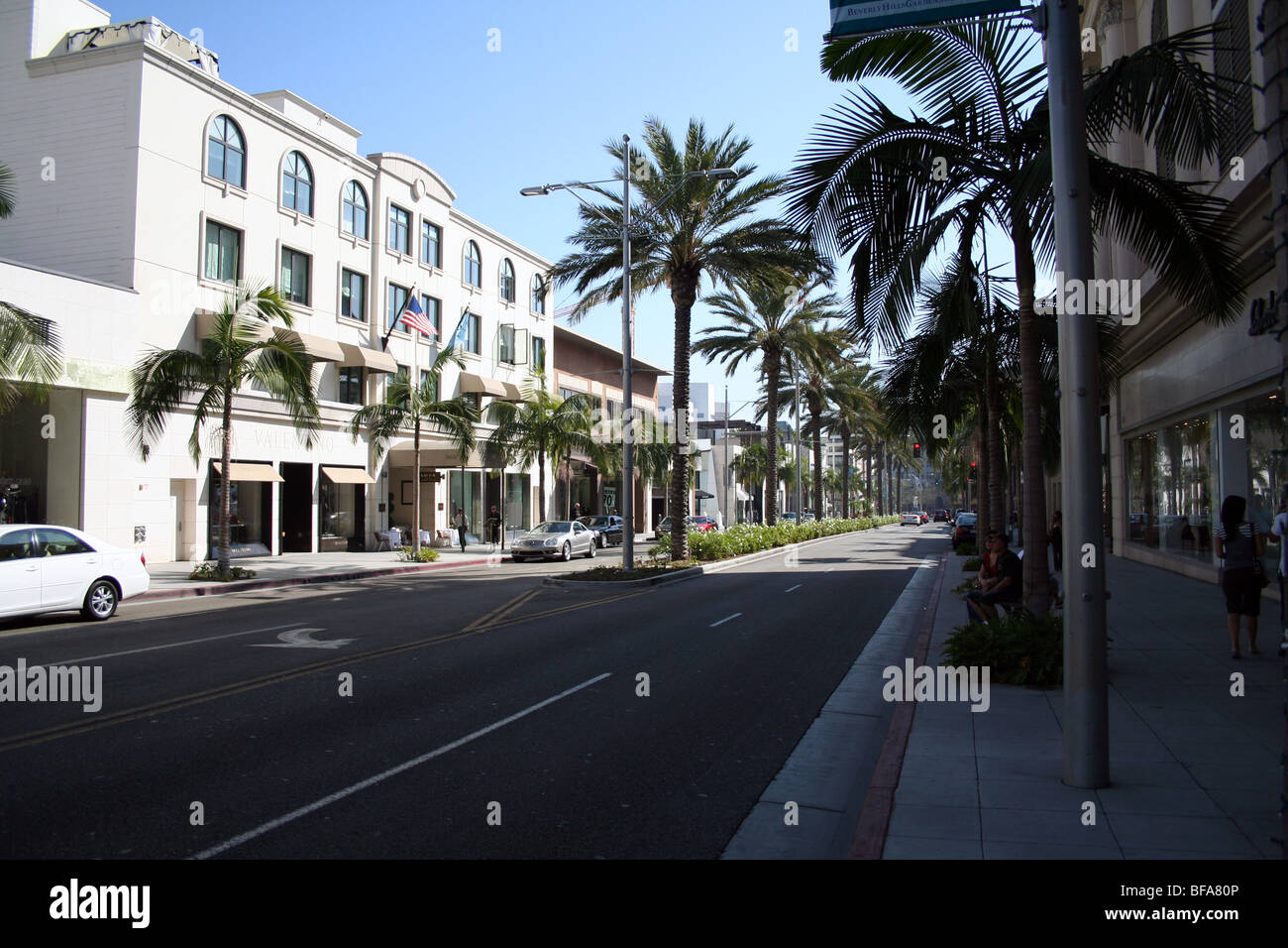 Rodeo Drive, Beverly Hills, Kalifornien Stockfoto
