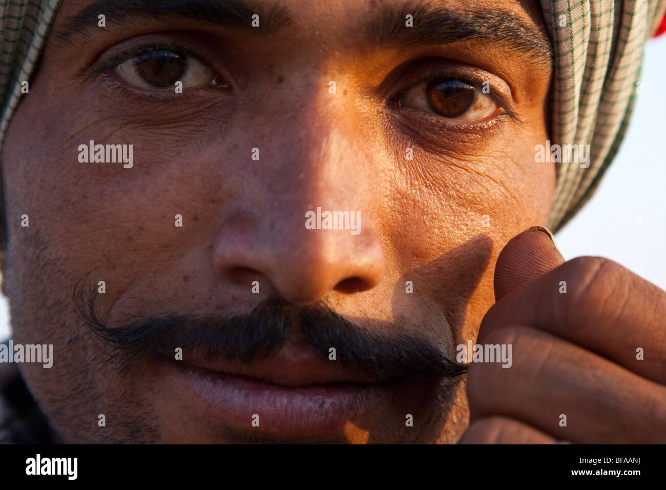 Königliche Rajput Mann auf der Camel Fair in Pushkar Indien Stockfoto