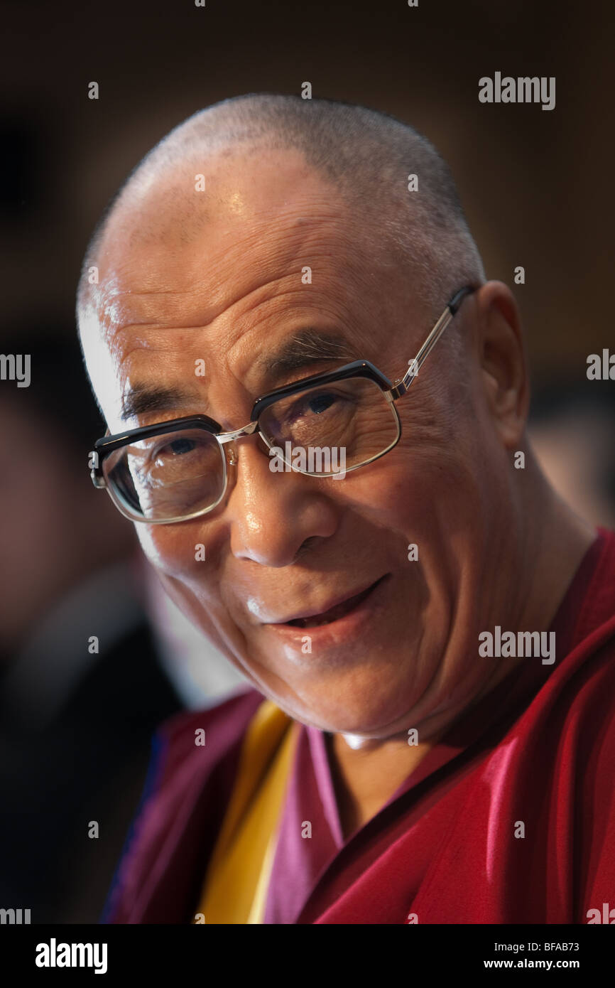 Dalai Lama Tenzin Gyatso, anlässlich einer Funktion. Stockfoto