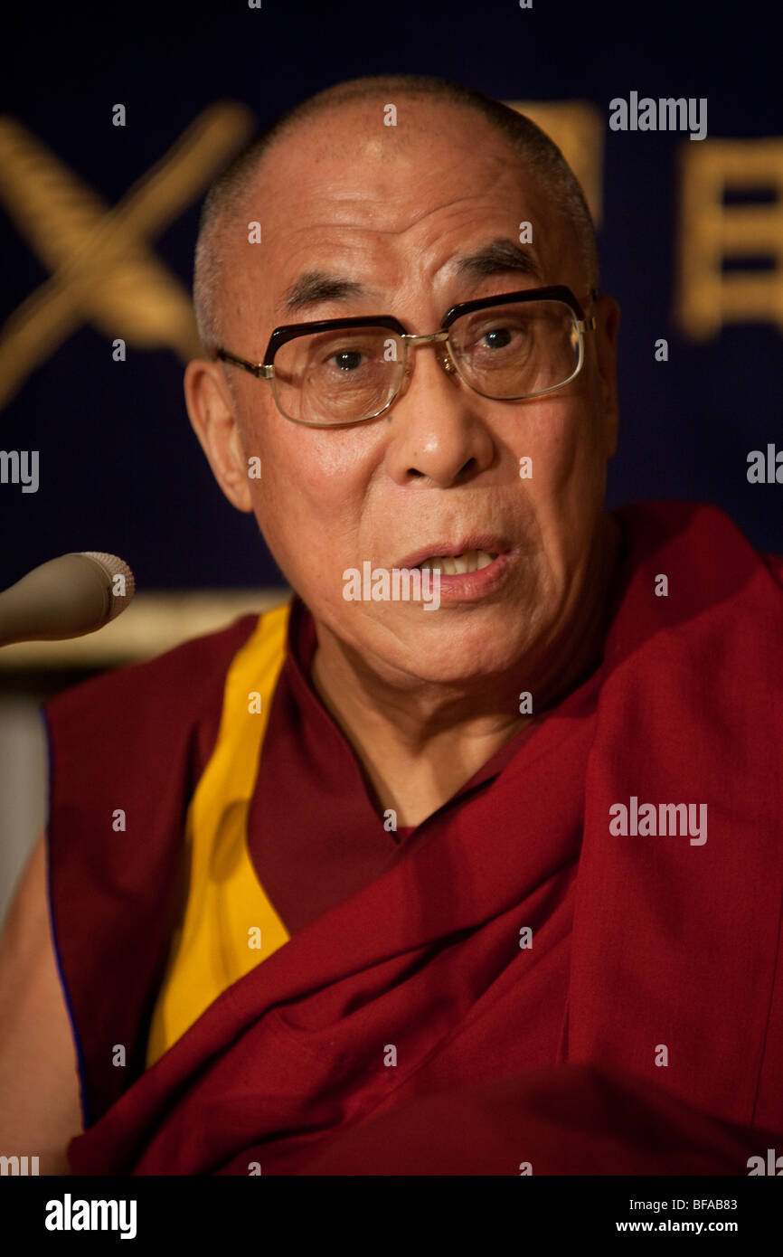 Dalai Lama Tenzin Gyatso, anlässlich einer Funktion. Stockfoto