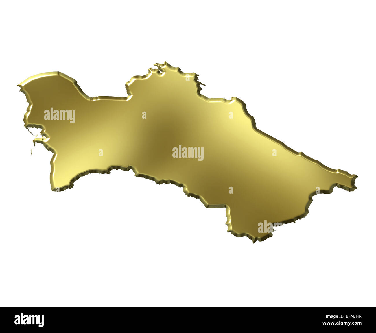 Turkmenistan golden 3D-Karte Stockfoto