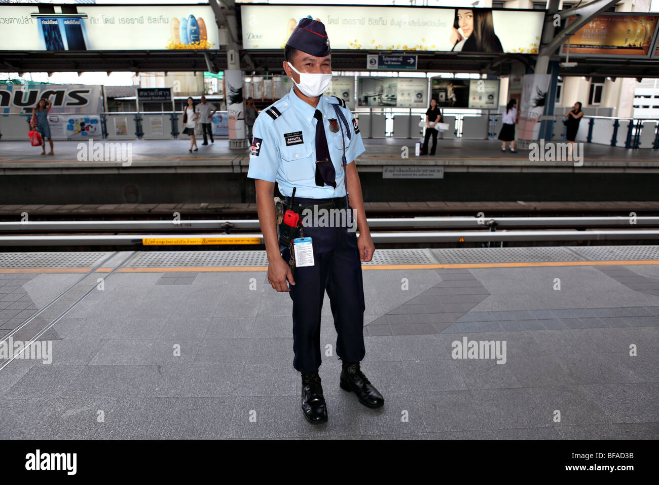 Bangkok Metro Coronavirus Maske Stockfoto