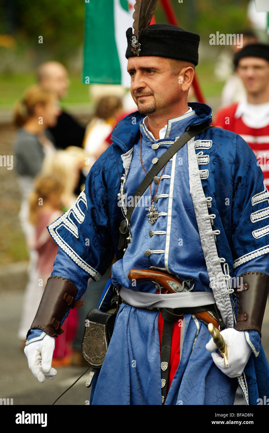 Menschen Sie in ungarische Tracht - jährliche Weinfest (Szuret Fesztival) - Badacsony - Balaton - Ungarn Stockfoto