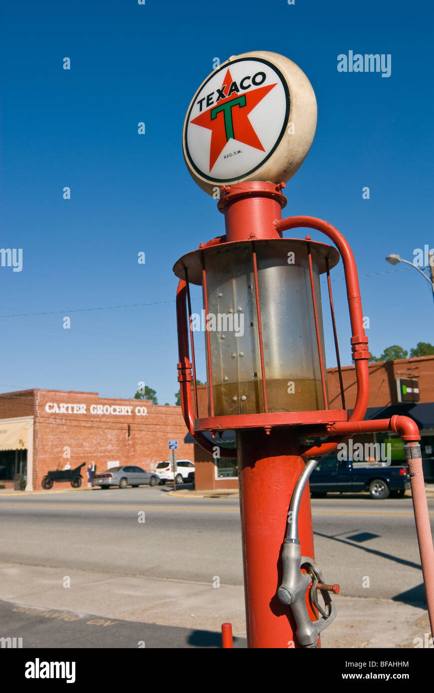 Vintage Texaco Gas Pumpe, Lakeland, Georgia, USA Stockfoto