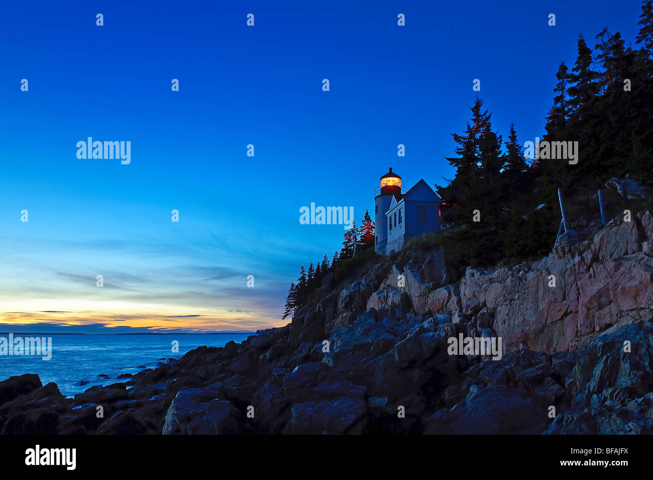 Bass Harbor Light, Tremont, Maine, USA. Ca. 1876. Einwohnermeldeliste der historischen Plätze Stockfoto