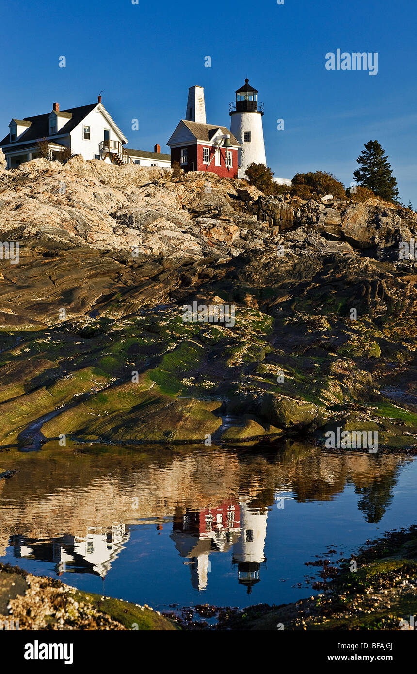 Pemaquid Point Light Station, Muscongus Bay, Bristol, Maine, USA. Stockfoto