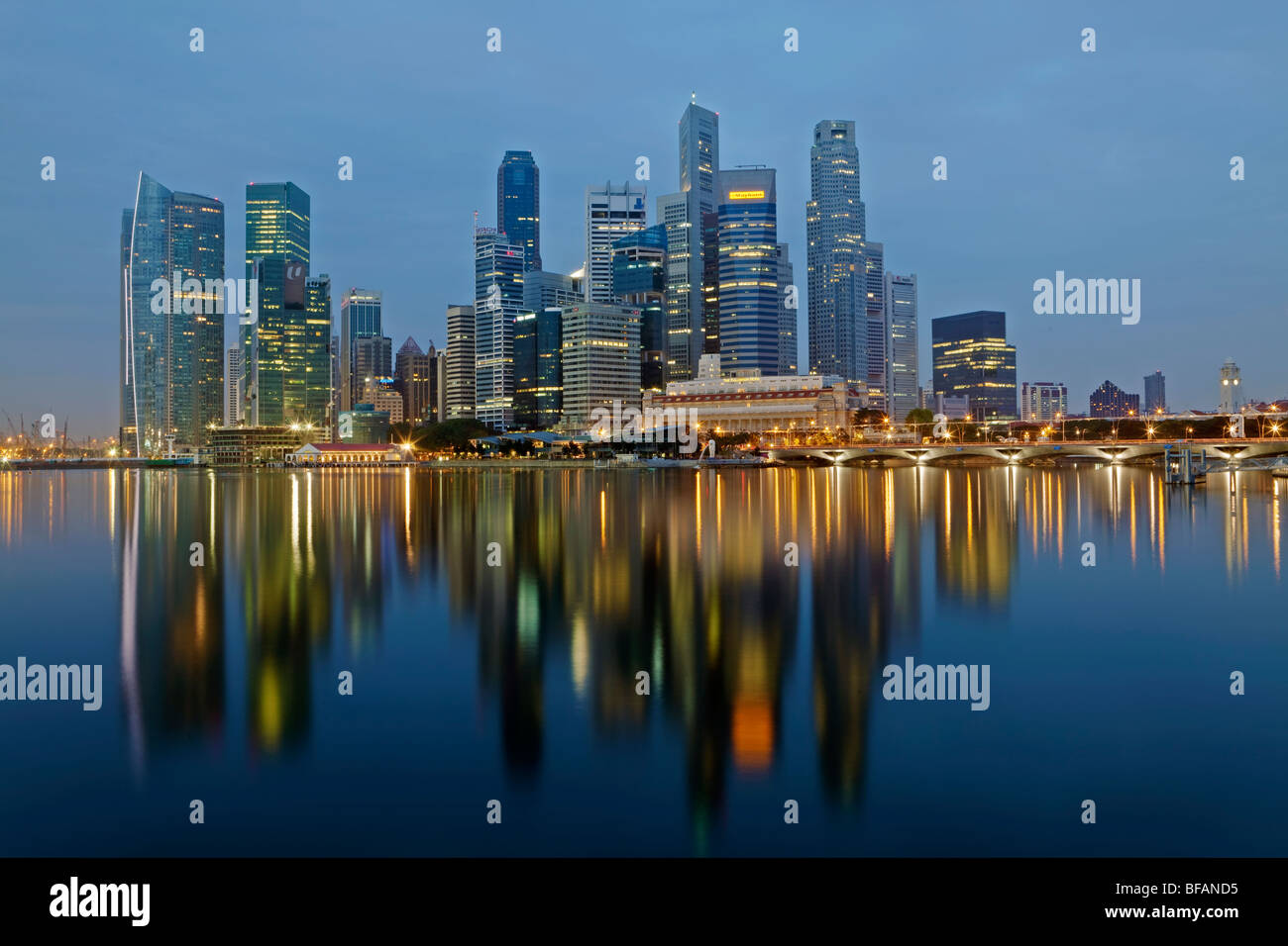 Asien, Singapur, Singapur Skyline und Financial district Stockfoto