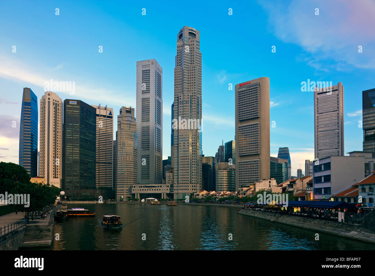 Asien, Singapur, Singapur Skyline und Financial district Stockfoto