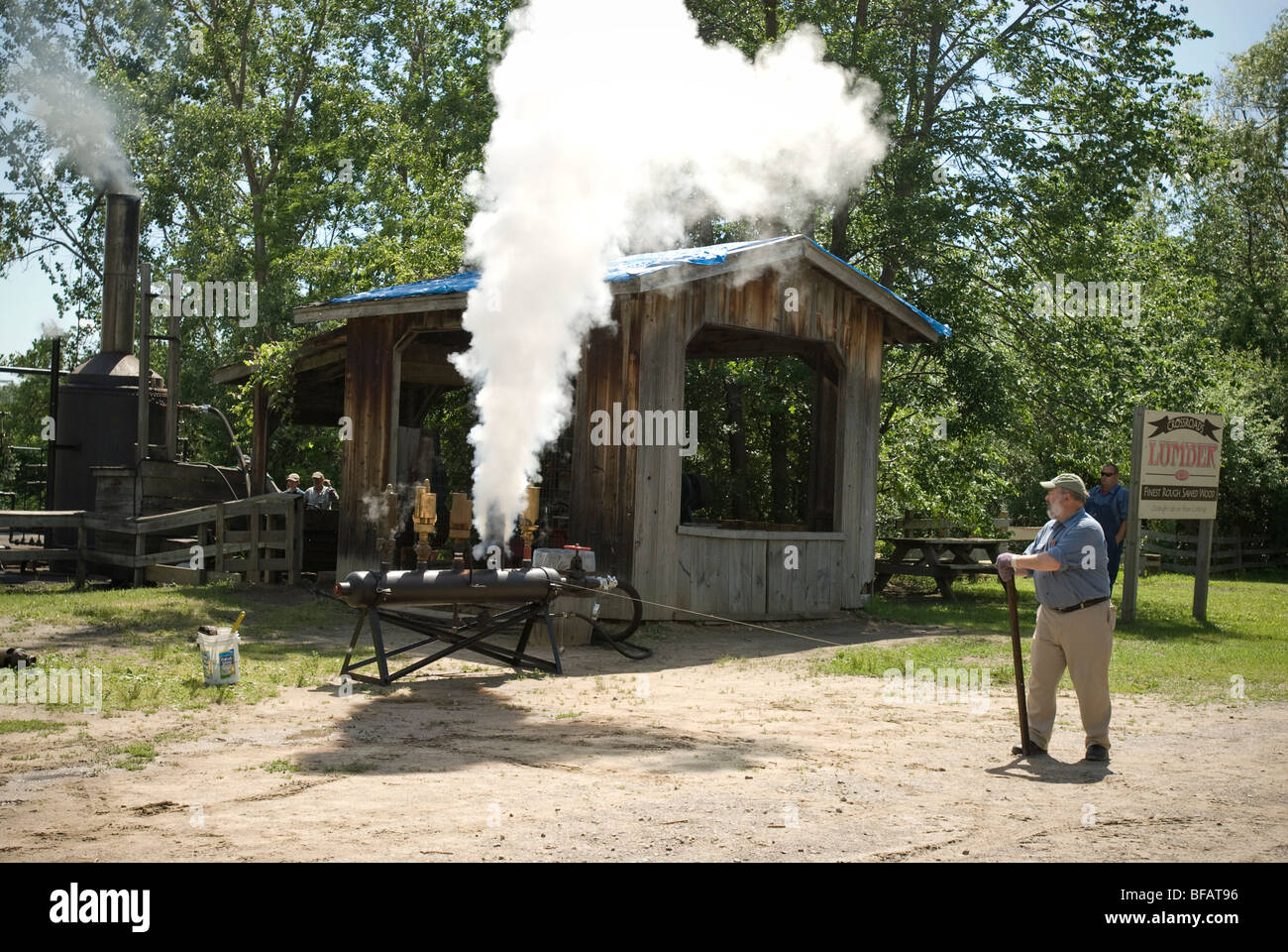 Huckleberry Railroad und Kreuzung Dorf, Flint, Michigan, Vereinigte Staaten von Amerika Stockfoto