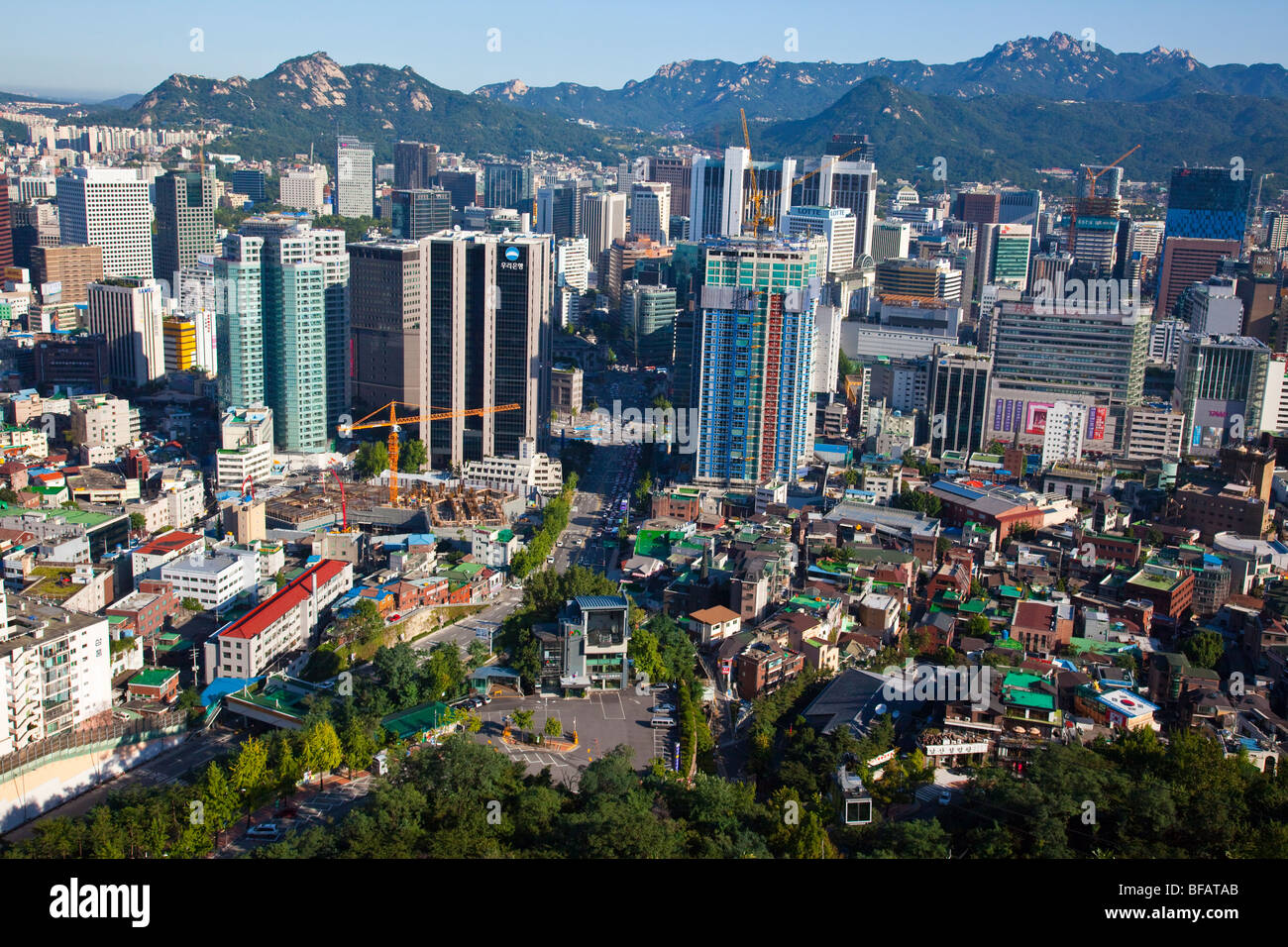 Skyline von Seoul Südkorea Stockfoto