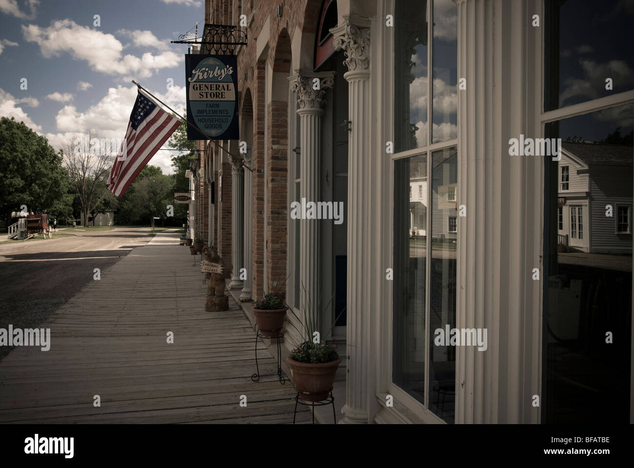 Huckleberry Railroad und Kreuzung Dorf, Flint, Michigan, Vereinigte Staaten von Amerika Stockfoto
